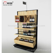 Provide Attractive And Creative Fold-able Wine Rack Display Floor Standing Bamboo Beer Bottle Retail Store Wooden Display Shelf